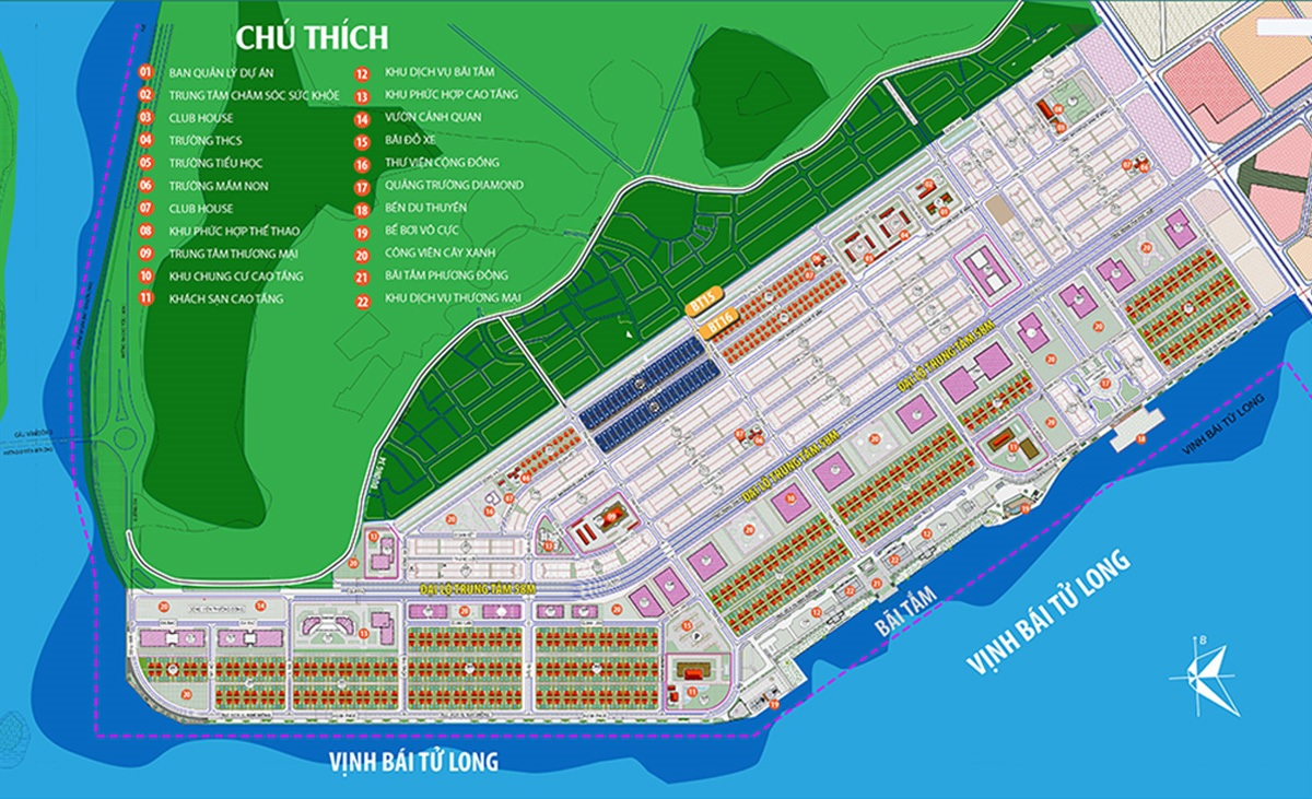 Mặt bằng phân lô Phương Đông Vân Đồn